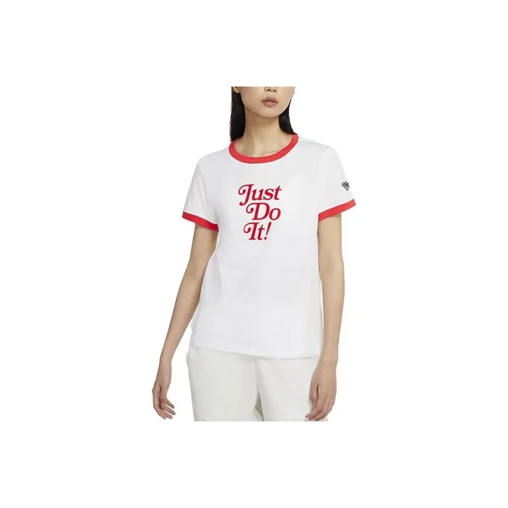 Nike T-Shirts Women's White Red-0