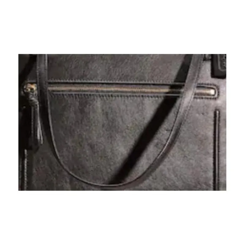 COACH POPPY Leather Tote Bag Shopping Bag Handbag Small Size Women's Black-1