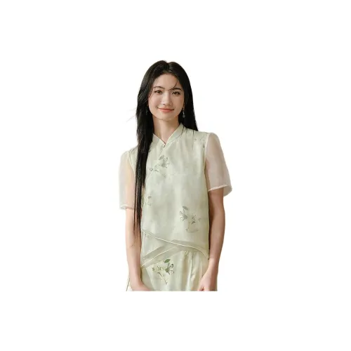Hopeshow Shirt Women's Green Floral