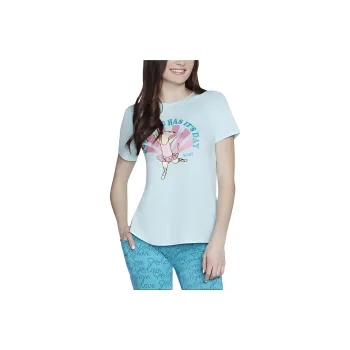 Skechers BOBS Every Dog T-Shirt Women's Aqua Blue