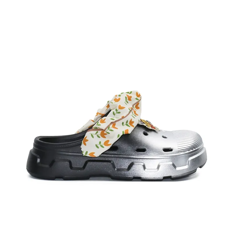 OUBT Clogs Unisex Silver Black Gradient-1