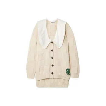 GANNI Cotton Rope Knit Cardi 'Barzilian Sand'