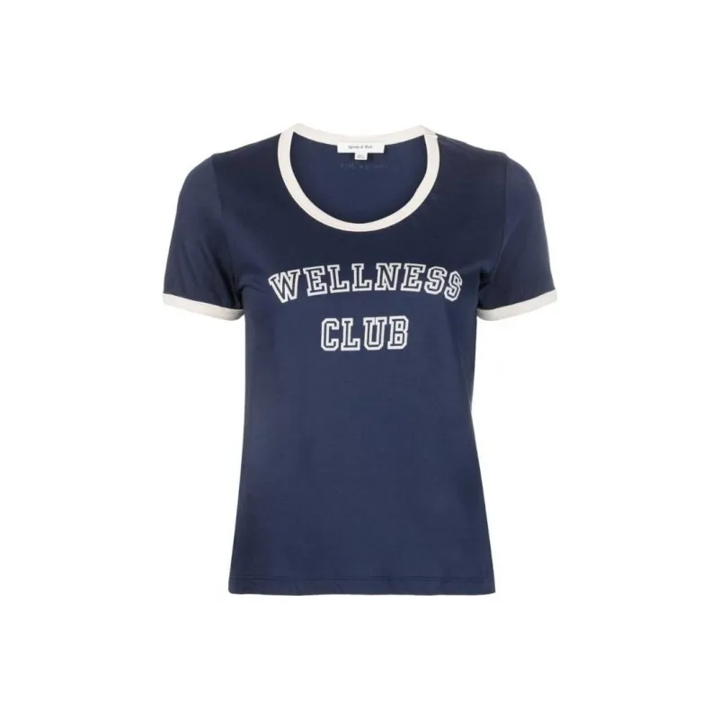 SPORTY & RICH Wellness Club Motif print T shirt-0