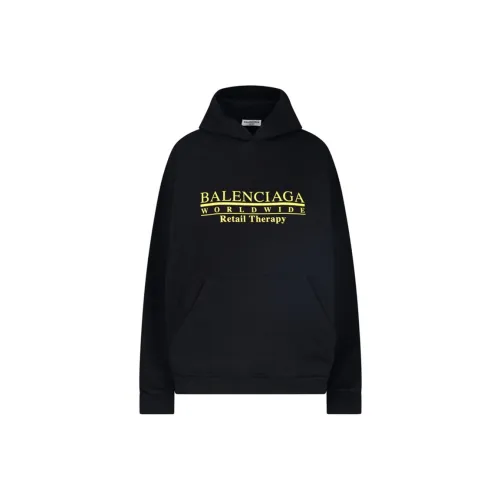 Balenciaga Retail Therapy Logo Cotton Hoodie Black