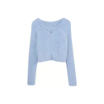 Olrain Sweaters Women's Aqua Blue