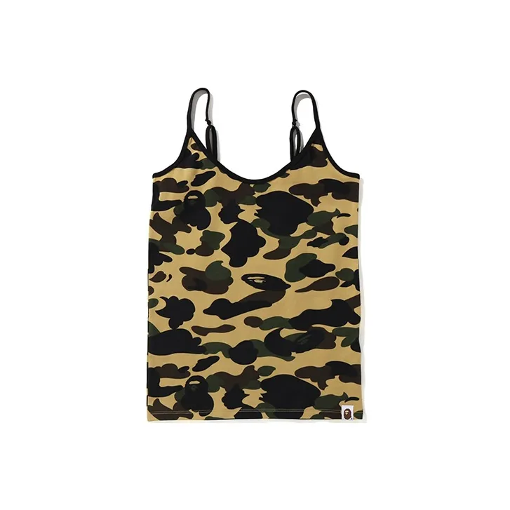 A BATHING APE Ladies 1st Camo Tank Top Yellow-2
