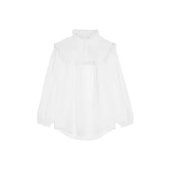 CELINE Embroidered Romy Shirt In Cotton Muslin
