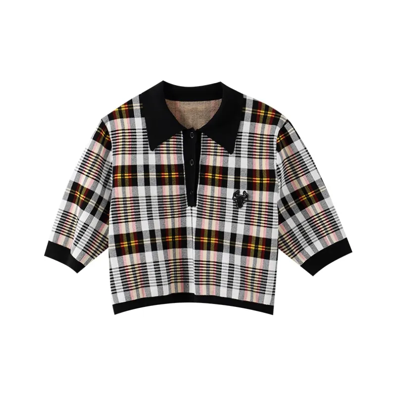 YUMOMO STAR Polo Shirts Women's Plaid-0