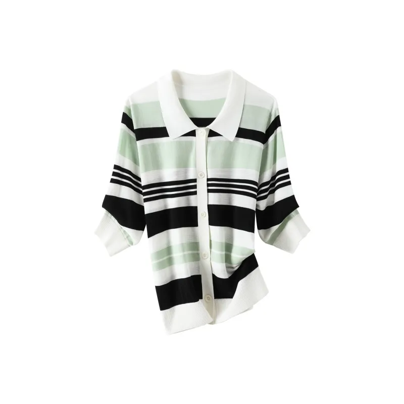 H YXIANG Knitwear Women's White+Green+Black-0