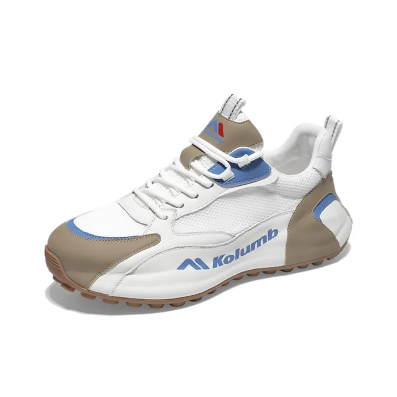 Kolumb Breathable Moisture Wicking Low Top Casual Shoes Men's White Apricot-0