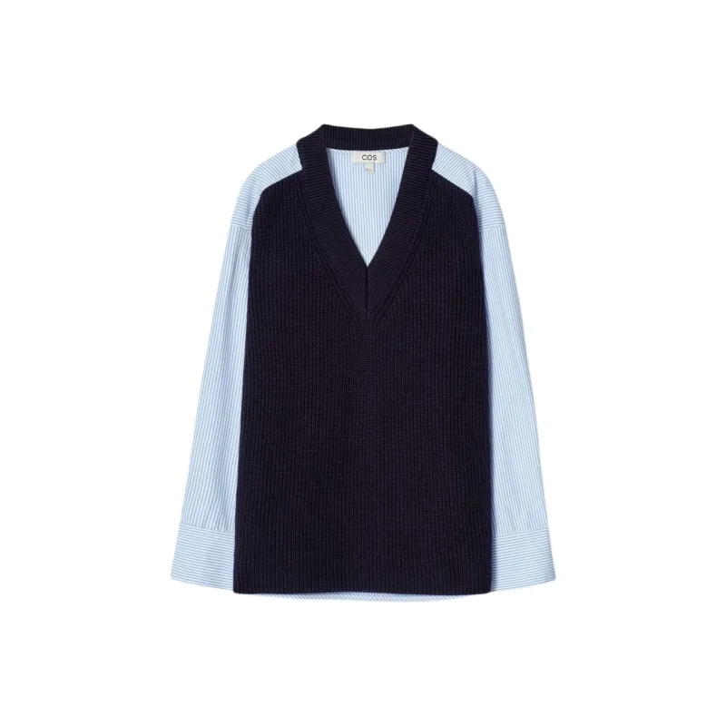 COS Sweater Women's Navy Blue/Stripes-0