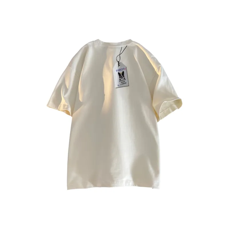 FUERZA Drop Shoulder Sleeve Short Sleeved T Shirts Unisex-8