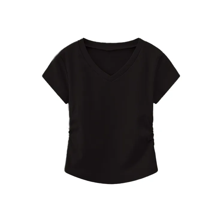 HEISU Set in Sleeve T Shirt Women's Black-0