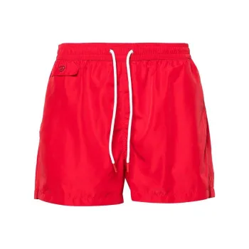 KITON Drawstring Waist Straight Leg Swim Shorts