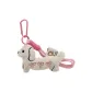 Dachshund Ecru+Pink Rope Bracelet