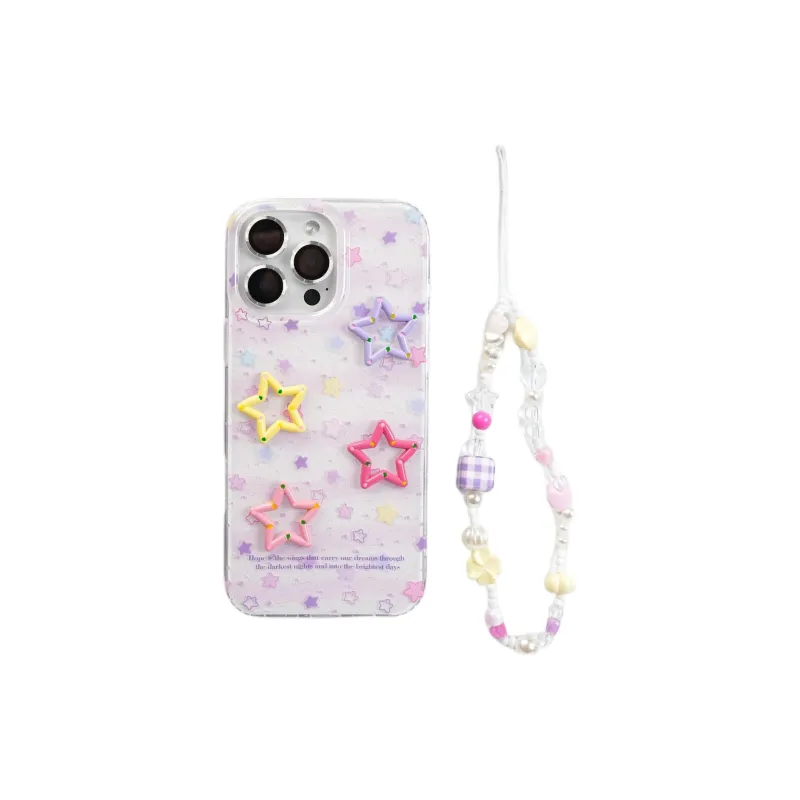 Sopi Acrylic Material Multicolor 3D Effect Stars Phone Cases Compatible With IPhone 16/15 Pro Max/Apple 13/14 Pro/Max-0