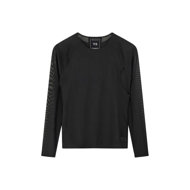 Adidas Women's Y 3 Mesh Fitted T Shirt Black-0