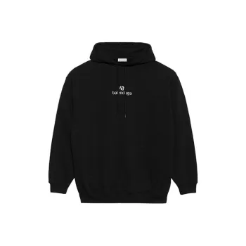 Balenciaga Sponsor Medium Fit Hoodie 'Black/Chalky White'