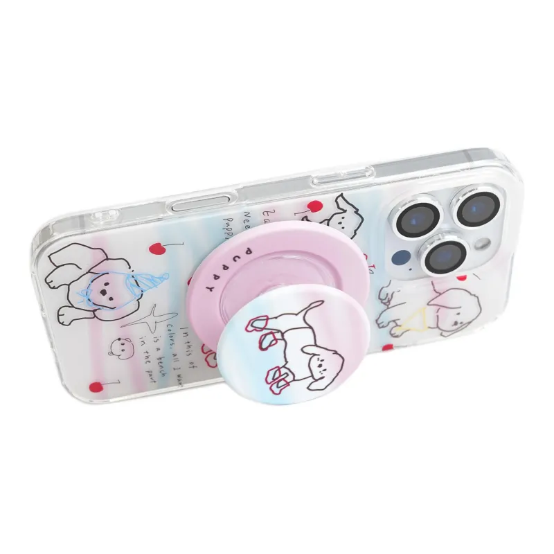 Wei Xin Acrylic Material Blue Pink Maltese Phone Cases Compatible With IPhone 16/15 Pro Max/Apple 13/14 Pro/Max-3