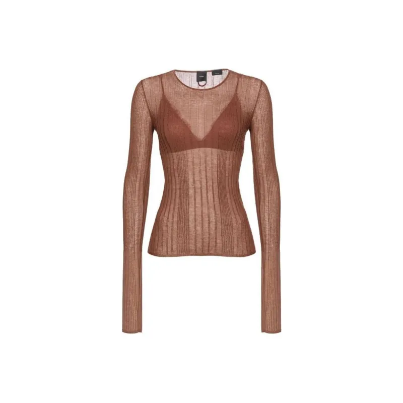 PINKO Semi Sheer Ribbed Jumper-0