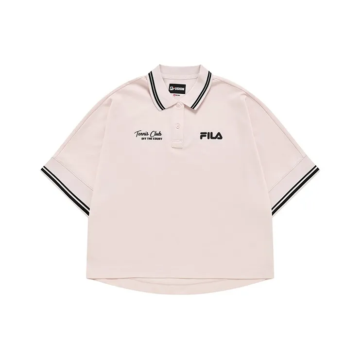 FILA FUSION Polo Shirts Women's Dirty Peach Pink-0