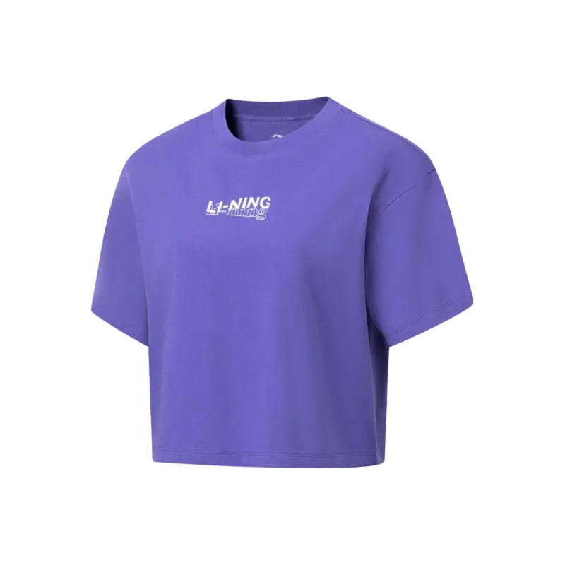 LINING Fitness Series T Shirts Women's Very Peri Purple-0