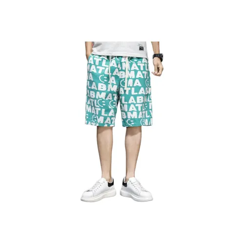 Tonlion Casual Shorts Men's White Green
