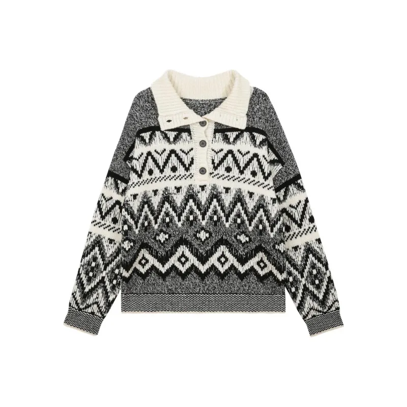 Omont Sweater Women's White With Black Floral-0