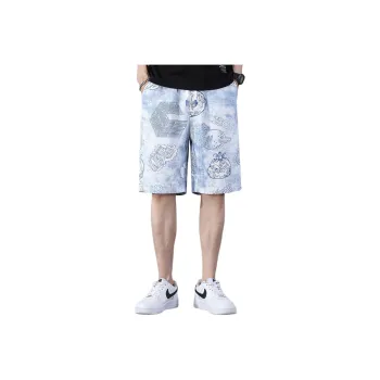 Tonlion Casual Shorts Unisex Light Floral Blue