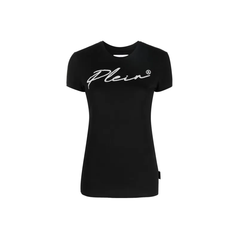 PHILIPP PLEIN Logo embellishment Stretch modal T shirt-0