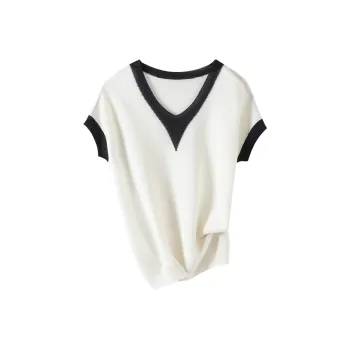 H YXIANG Knitwear Women's Navy Blue White