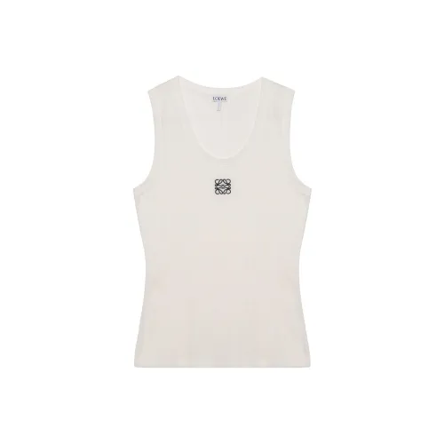 LOEWE Women's Anagram Cotton Tank Top White/Black