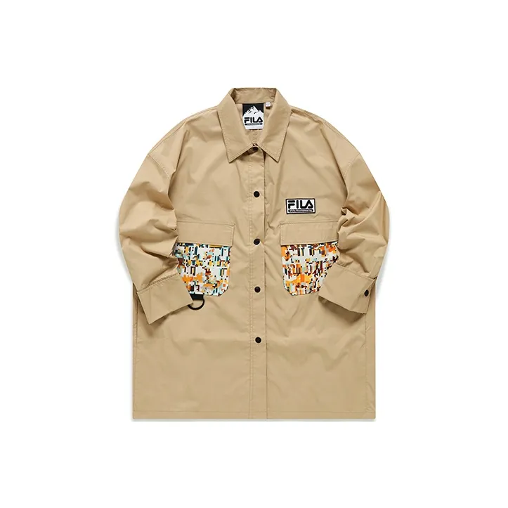 FILA FUSION x White Mountaineering Shirt Women's Deep Buckwheat Khaki-0