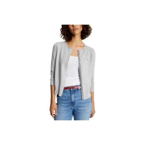 Tommy Hilfiger Solid Button Up Cardigan Sweaters Grey Heather Sweater Women's Gray