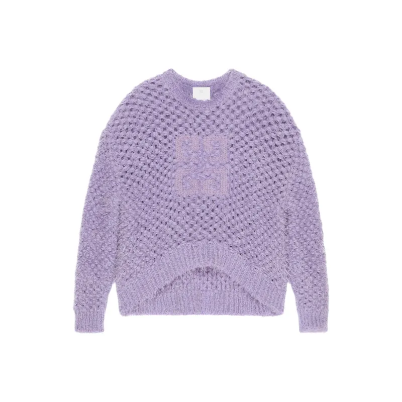Givenchy Low Shoulders Crewneck Sweater 'Lavender'-0