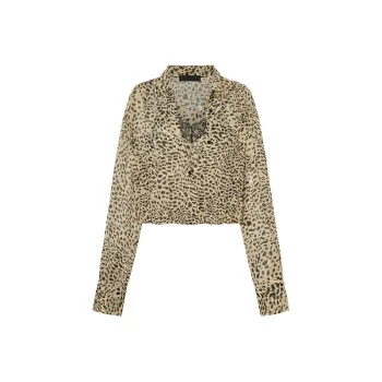 MOCO T-Shirt Women's Brown Apricot Leopard