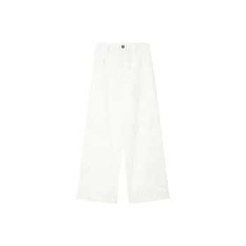 UNVESNO Casual Pants Unisex Lace White