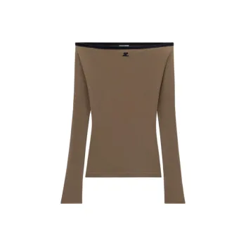 COURREGES Boat neck Cotton Top