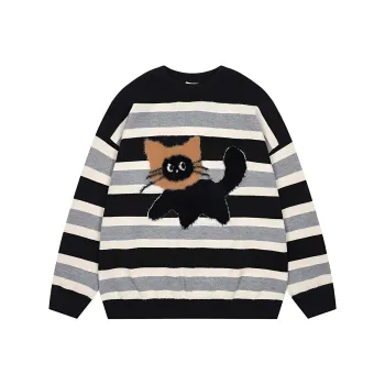 YINLEI Sweater Unisex Black Gray Color