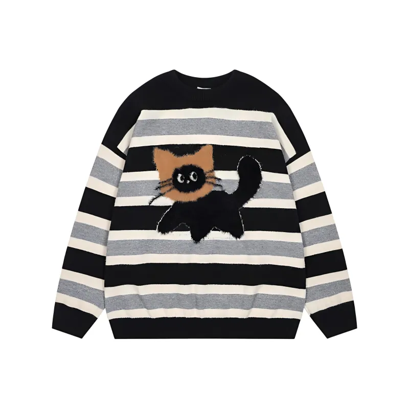 YINLEI Sweater Unisex Black Gray Color-0