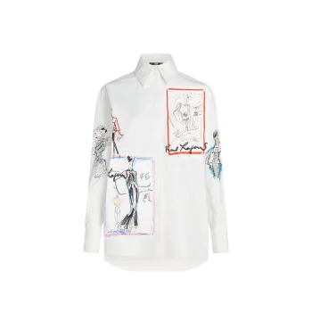KARL LAGERFELD / Karl Lagerfeld Jeans Archive Sketch Organic-cotton Shirt