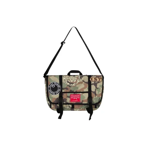 Stussy Denim Tears Collaboration Cotton Shoulder Bag, Crossbody Bag Regular Unisex Camouflage Green