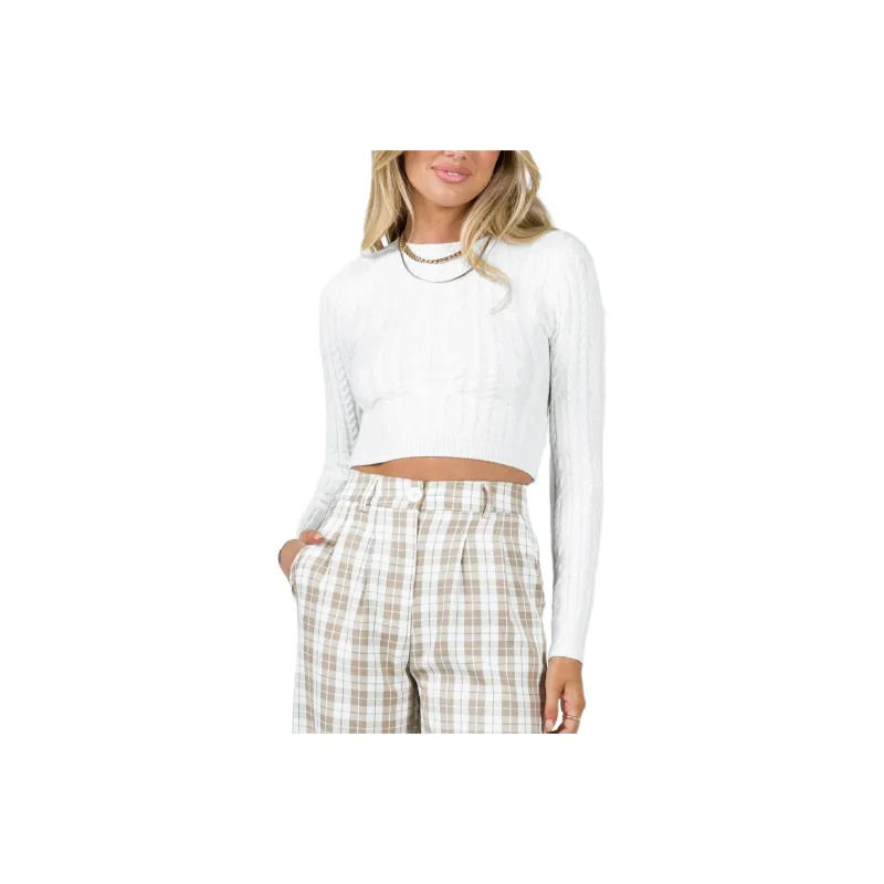 PRINCESS POLLY MCCARTHY SWEATER Knitwear Women's White/White-0