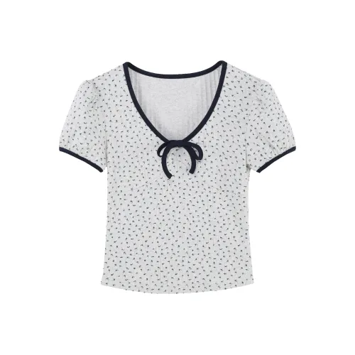 FOASIS Puff Sleeve T Shirt Women's Dark Gray
