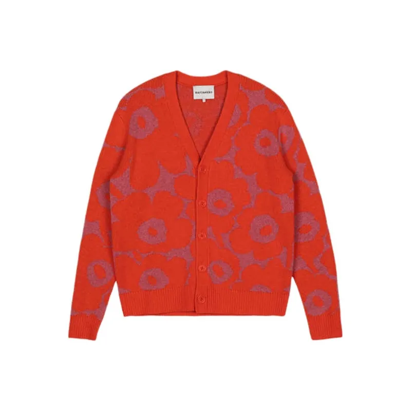 Marimekko Unikko Sweater Women's Red/Beige-0