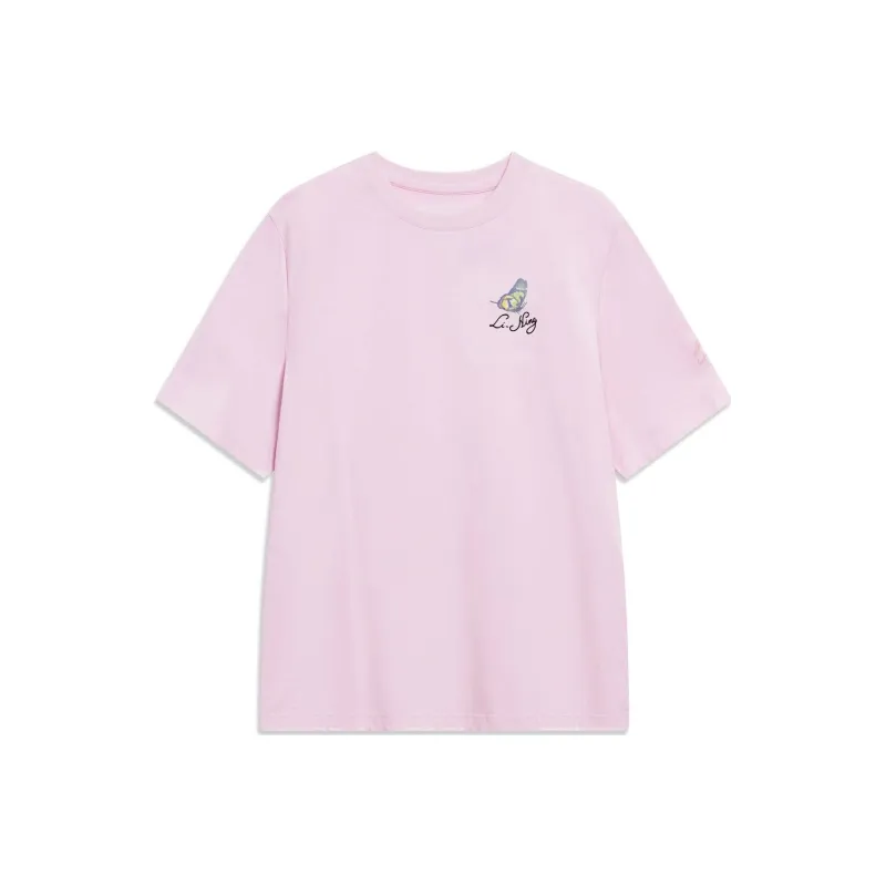 LiNing Chinese Culture Series T Shirt Women's Cherry Blossom Pink-0