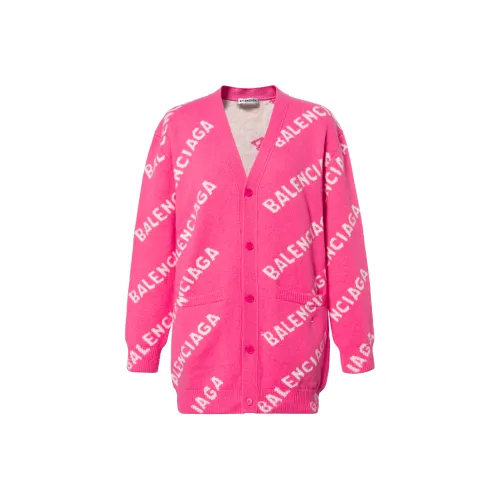 Balenciaga Women's All over Logo Cardigan In Pink