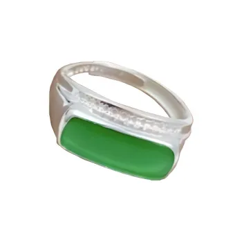 Old Qingyun Silver Building Chalcedony Rings Unisex
