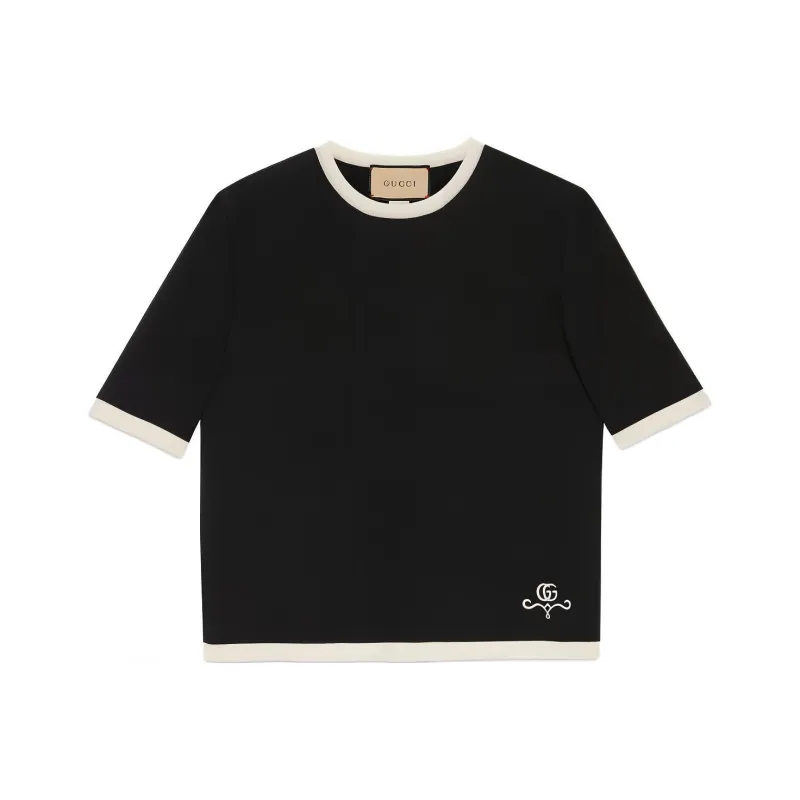 GUCCI Contrasting trim Wool T shirt-0