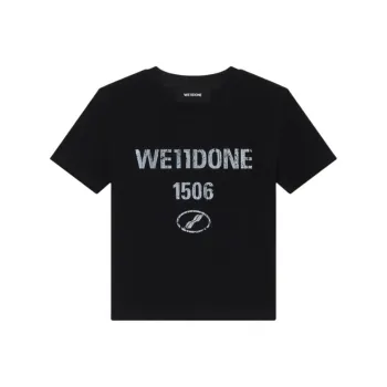 WE11DONE Drop Shoulder Sleeve T Shirt Women's Black